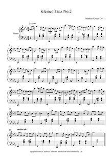 Partition No.2, Kleine Tänze für Klavier, Small dances for Piano
