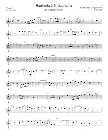 Partition ténor viole de gambe 1, octave aigu clef, Fantasia pour 5 violes de gambe, RC 48