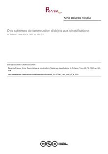 Des schémas de construction d objets aux classifications - article ; n°4 ; vol.45, pg 363-374