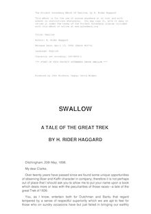 Swallow: a tale of the great trek