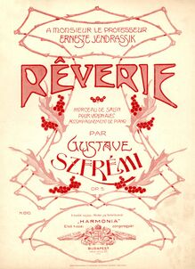Partition couverture couleur, Rêverie, Szerémi, Gustave