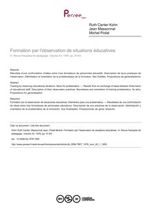 Formation par l observation de situations éducatives - article ; n°1 ; vol.43, pg 47-63