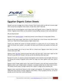 Egyptian Organic Cotton Sheets