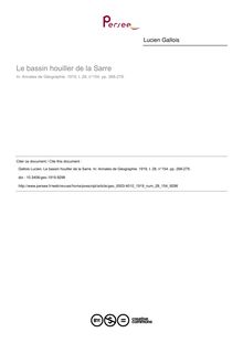 Le bassin houiller de la Sarre - article ; n°154 ; vol.28, pg 268-279