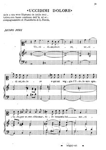 Partition complète, Uccidimi dolore, Peri, Jacopo