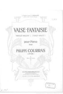 Partition complète, Valse-Fantaisie, Op.29, Courras, Philippe