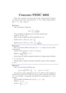 FESIC 2002 concours commun post bac s