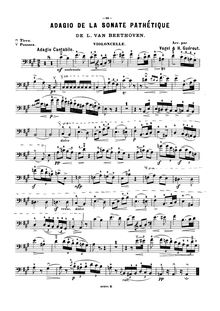 Partition de violoncelle, Piano Sonata No.8, Pathétique
