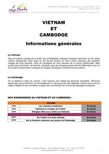 VIETNAM ET CAMBODGE Informations générales