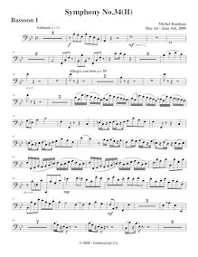 Partition basson 1, Symphony No.34, F major, Rondeau, Michel par Michel Rondeau