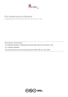 Prix académiques et littéraires - article ; n°2 ; vol.156, pg 683-683