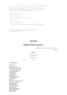 Sonety Adama Mickiewicza
