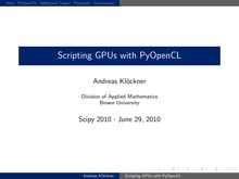 Scripting GPUs with PyOpenCL
