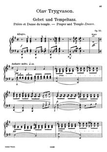 Partition Prayer et Temple danse (filter), Olav Trygvason, Grieg, Edvard