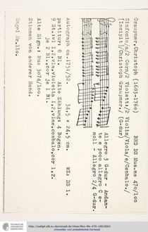 Partition complète et parties, Sinfonia en G major, GWV 608