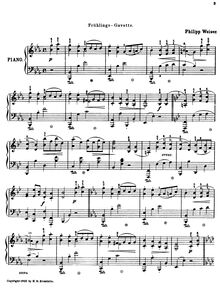 Partition complète, Fruhlings-Gavotte, E♭ major, Weiser, Philipp