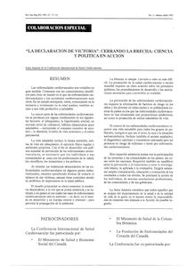 "LA DECLARACION DE VICTORIA". CERRANDO LA BRECHA: CIENCIA Y POLITICA EN ACCION (The Victoria Declaration. Bridging the Gap: Soicence and Politicy in Action)