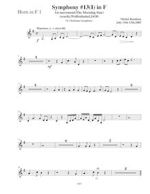 Partition cor 1 (F), Symphony No.13  Chistmas Symphony , F major par Michel Rondeau