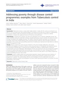 Addressing poverty through disease control programmes: examples from Tuberculosis control in India