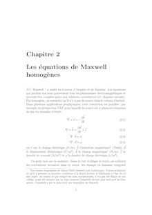 Maxwell - Chapitre 2 Les équations de Maxwell homog`enes