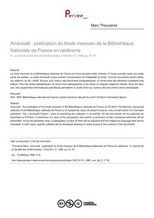 Amoxcalli : publication du fonds mexicain de la Bibliothèque Nationale de France en cédéroms - article ; n°2 ; vol.84, pg 51-70