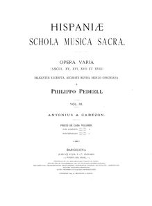 Partition Versets of 2, 3 et 4 voix, Fabordones, Intermedios, Claviermusik