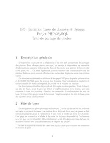 IF6 : Initiation bases de données et  réseaux Projet PHP/MySQL Site ...