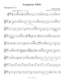 Partition trompette 2, Symphony No.30, A major, Rondeau, Michel