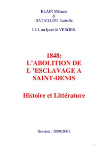 1848: L ABOLITION DE L  ESCLAVAGE A SAINT-DENIS Histoire et ...