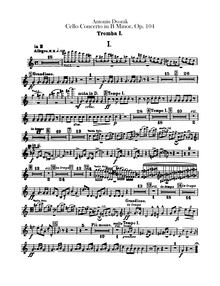 Partition trompette 1, 2 (en E, C), violoncelle Concerto, Koncert pro violoncello a orchestr