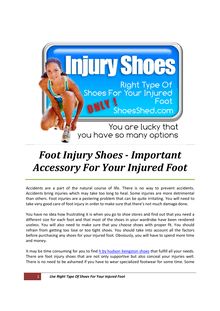 Foot Injury Shoes - Important Accessory For Your Injured Foot