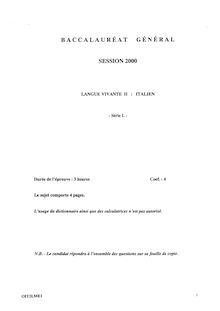Italien LV2 2000 Littéraire Baccalauréat général