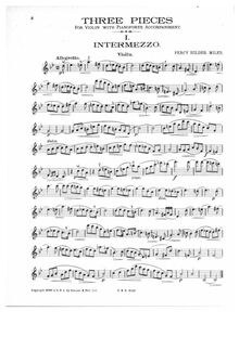 Partition de violon, 3 pièces pour violon avec pianoforte accompagnement