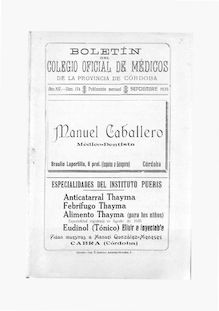 Boletín del Colegio Oficial de Médicos de la Provincia de Córdoba, n. 174 (1935)