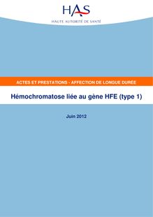 ALD n°17 - Hémochromatose - ALD n°17 - Actes et prestations sur Hémochromatose - Actualisation juin 2012