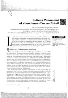 Indiens Yanomami et chercheurs d or au Brésil