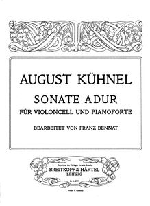 Partition de piano, Sonata en A Major, A Major, Kühnel, August