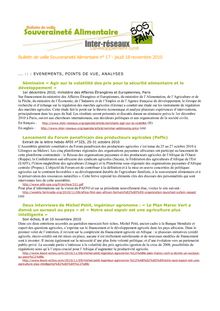 Bulletin de veille Souveraineté Alimentaire n° 17 - jeudi  18 ...