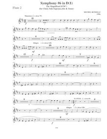Partition flûte 2, Symphony No.6  Magnificat , D major, Rondeau, Michel par Michel Rondeau