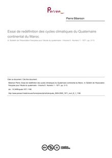 Essai de redéfinition des cycles climatiques du Quaternaire continental du Maroc - article ; n°1 ; vol.8, pg 3-13
