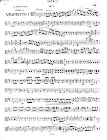 Partition viole de gambe, 3 corde quatuors, Op.1, Trois grands quatuors concertants pour deux violons, alto et basse