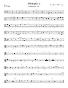 Partition ténor viole de gambe 2, alto clef, madrigaux pour 5 voix par  Benedetto Pallavicino par Benedetto Pallavicino