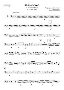 Partition violoncelles / Basses, Symphony en E-flat major, E♭ major par Carl Friedrich Abel