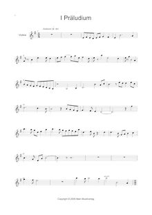 Partition violon part, Präludium, clarinette Sonata, E flat minor