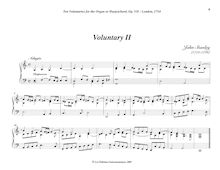 Partition Voluntary II (C major), Bénévoles, Stanley, John