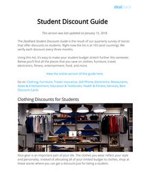 Student Discount Guide