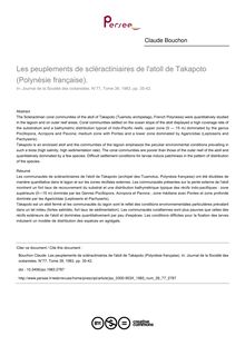 Les peuplements de scléractiniaires de l atoll de Takapoto (Polynésie française). - article ; n°77 ; vol.39, pg 35-42