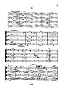 Partition , Sehr lebhaft, corde quatuor No.1 en E-flat major, Op.54