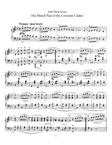 Partition de piano, Corcoran Cadets, March, Sousa, John Philip