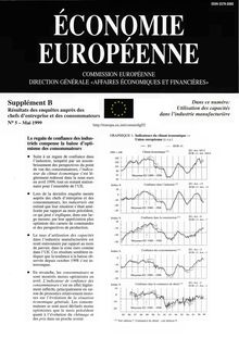ÉCONOMIE EUROPÉENNE. Supplément Î’ Résultats des enquêtes auprès des chefs d entreprise et des consommateurs N° 5 - Mai 1999